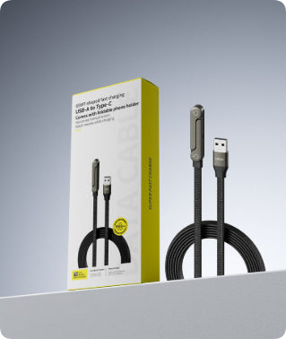2-in-1 Fast Charging Foldable Stand Cable – USB-A & Type-C to Type-C